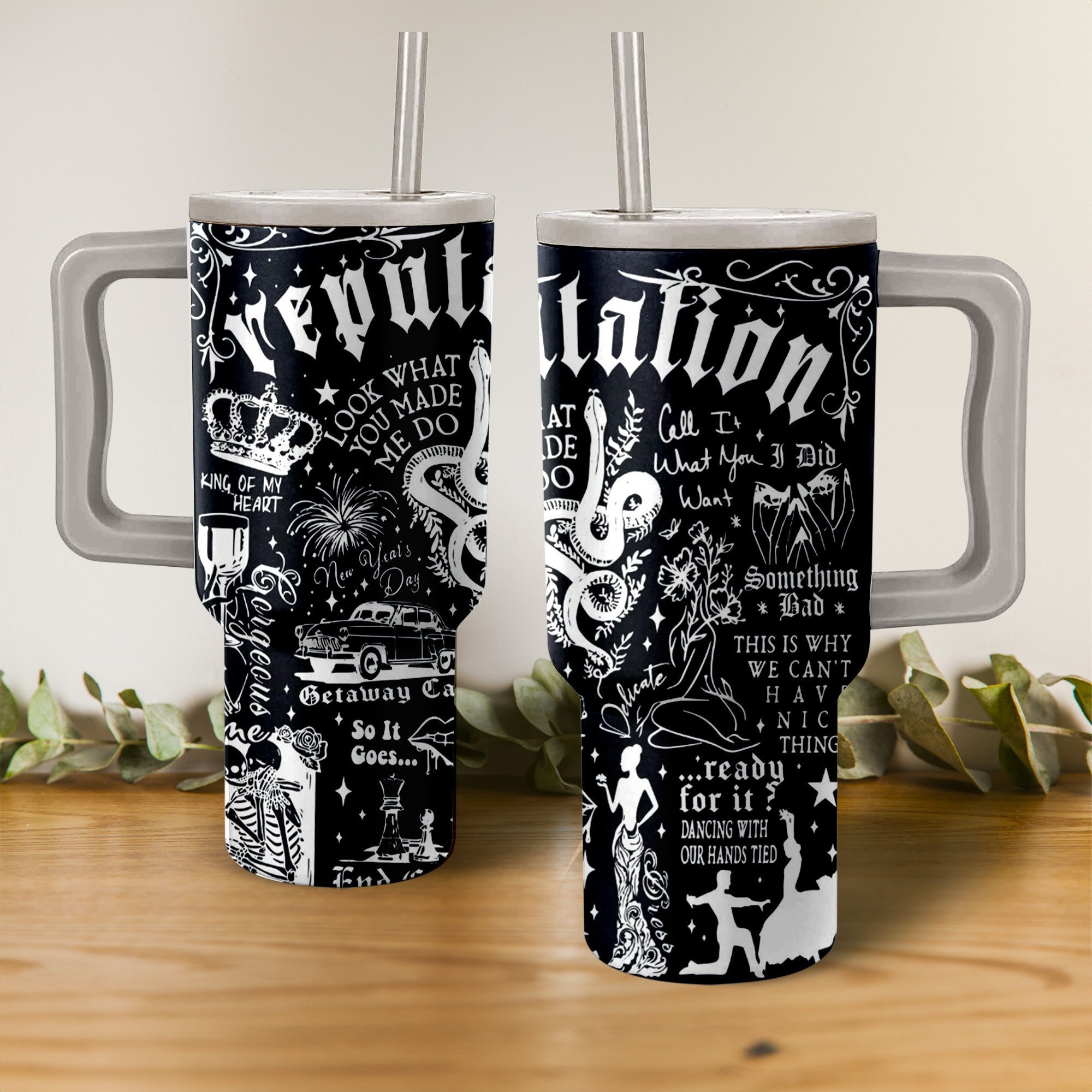 Taylor Swift Music Custom Stanley Quencher 40oz Stainless Steel Tumbler With Handle