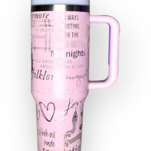 Taylor Swift Music Custom Stanley Quencher 40oz Stainless Steel Tumbler With Handle