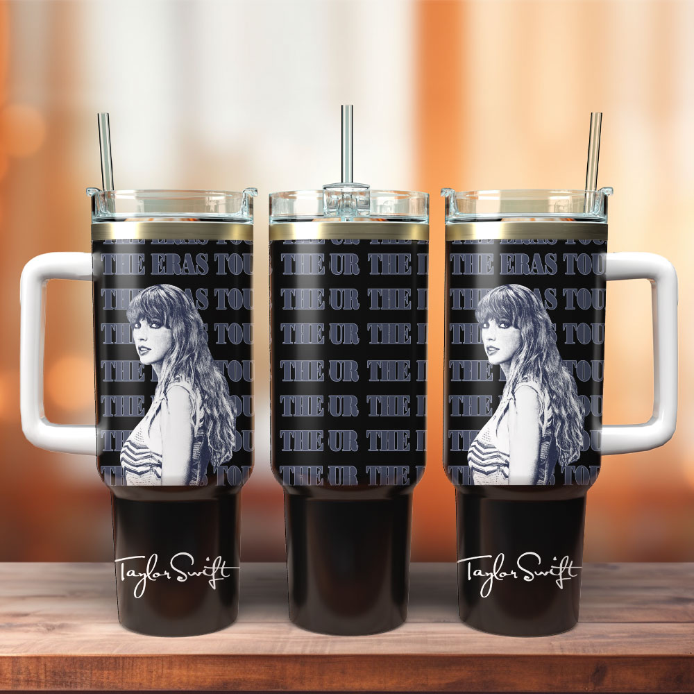 Taylor Swift Music Custom Stanley Quencher 40oz Stainless Steel Tumbler With Handle