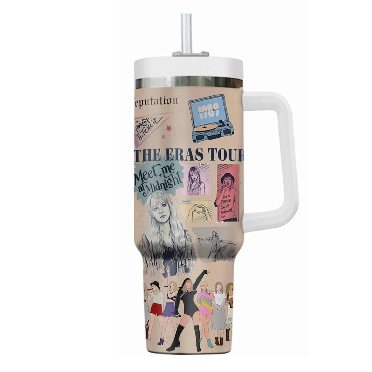 Taylor Swift Music Custom Stanley Quencher 40oz Stainless Steel Tumbler With Handle
