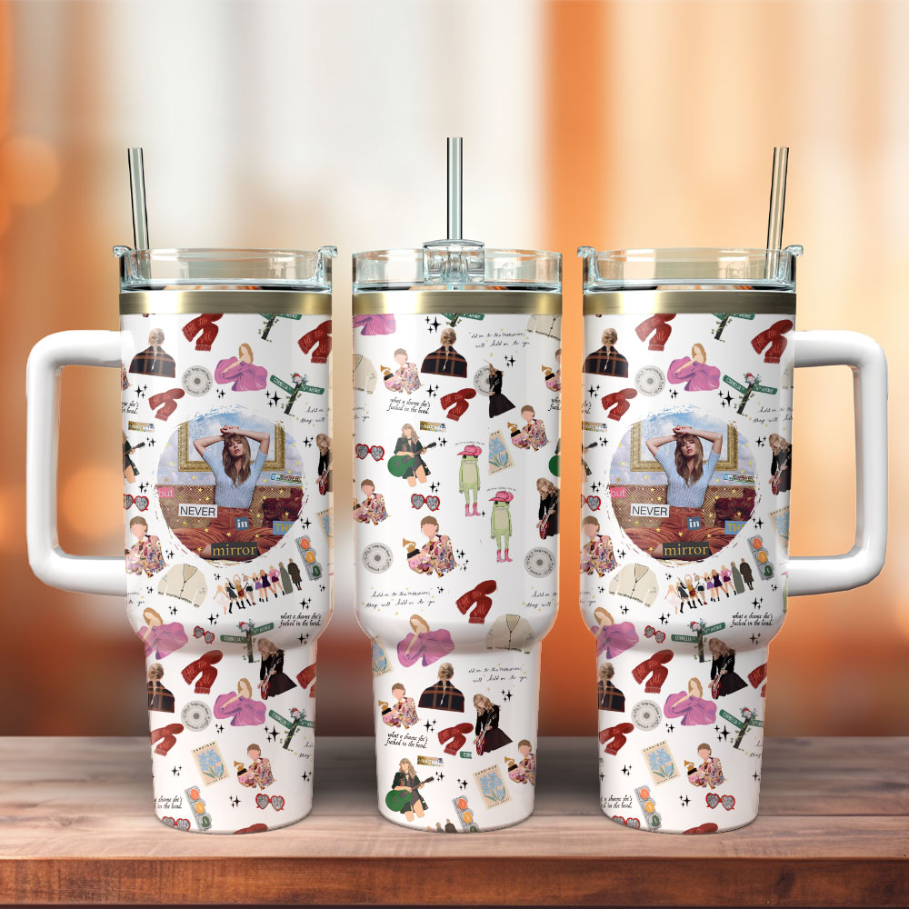 Taylor Swift Music Custom Stanley Quencher 40oz Stainless Steel Tumbler With Handle
