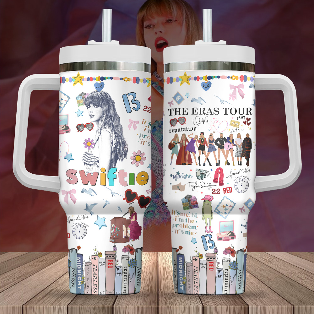Taylor Swift Music Custom Stanley Quencher 40oz Stainless Steel Tumbler With Handle