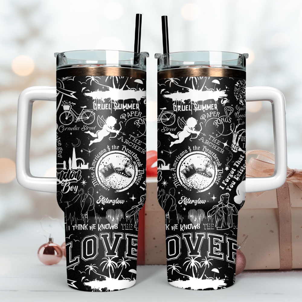 Taylor Swift Music Custom Stanley Quencher 40oz Stainless Steel Tumbler With Handle