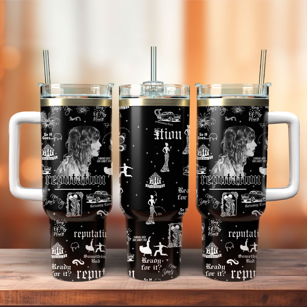 Taylor Swift Music Custom Stanley Quencher 40oz Stainless Steel Tumbler With Handle