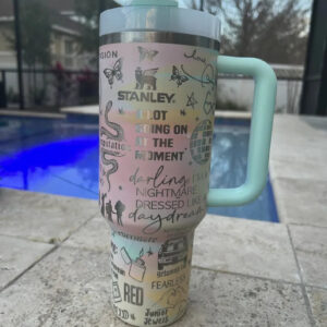 Taylor Swift Music Custom Stanley Quencher 40oz Stainless Steel Tumbler With Handle