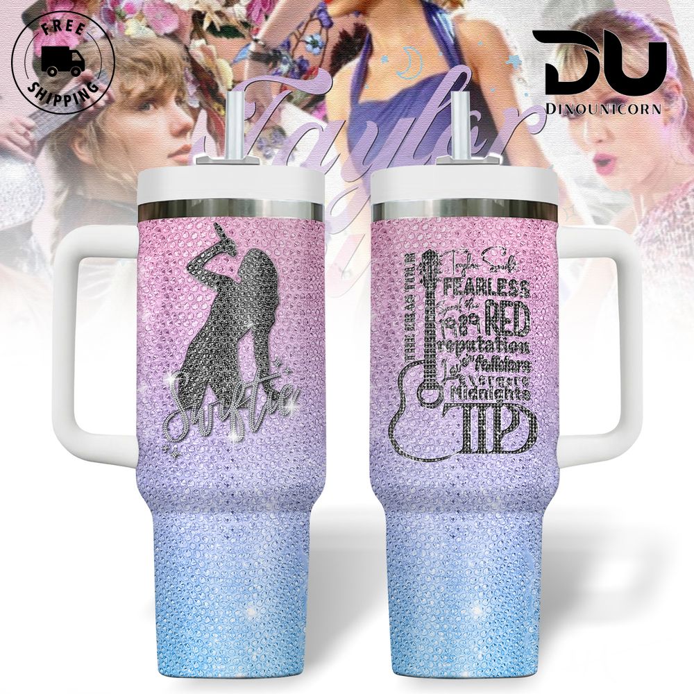 Taylor Swift Music Custom Stanley Quencher 40oz Stainless Steel Tumbler With Handle