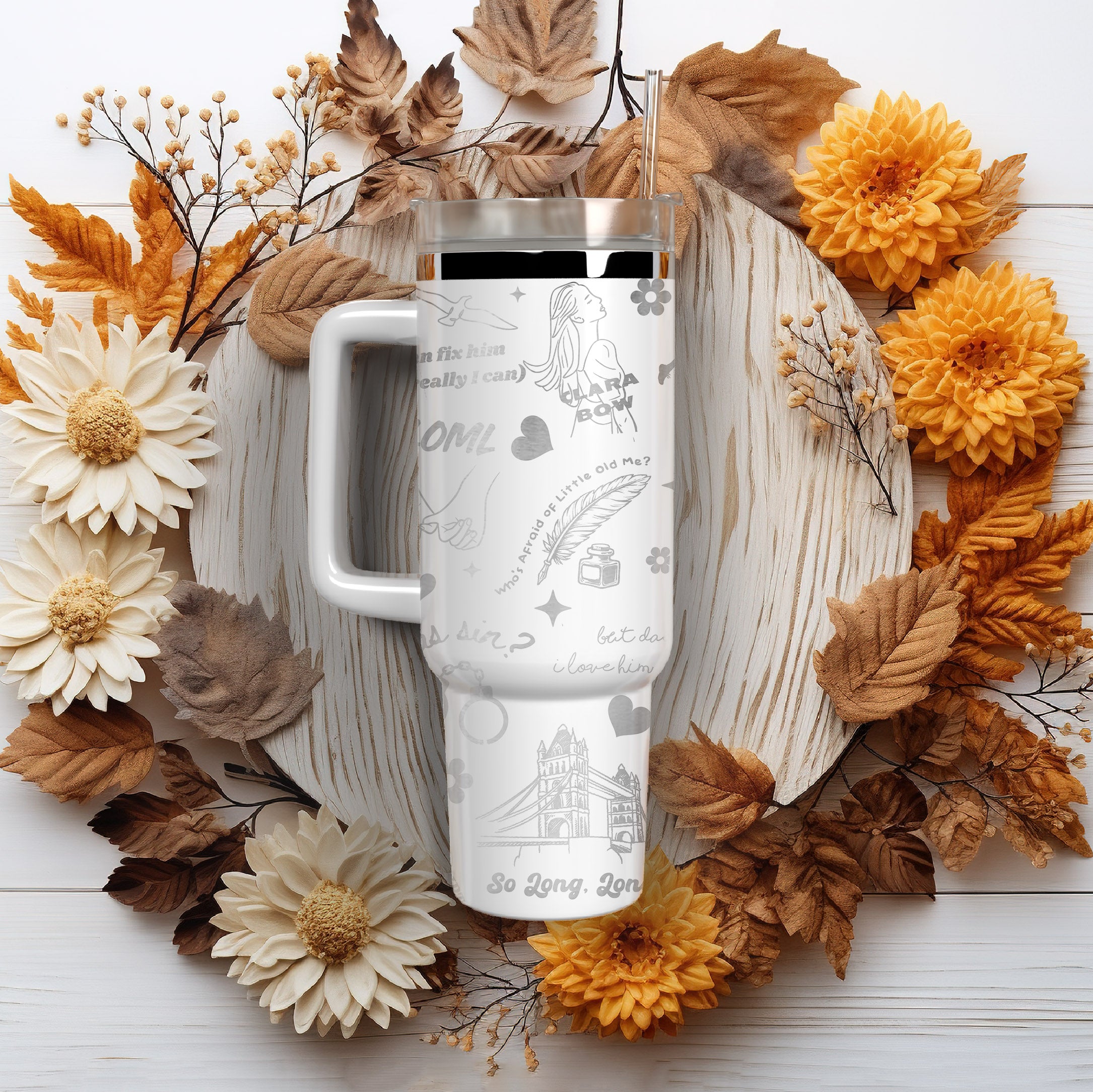 Taylor Swift Music Custom Stanley Quencher 40oz Stainless Steel Tumbler With Handle