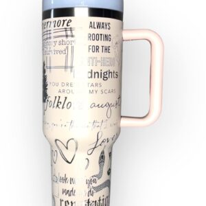 Taylor Swift Music Custom Stanley Quencher 40oz Stainless Steel Tumbler With Handle