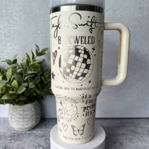 Taylor Swift Music Custom Stanley Quencher 40oz Stainless Steel Tumbler With Handle