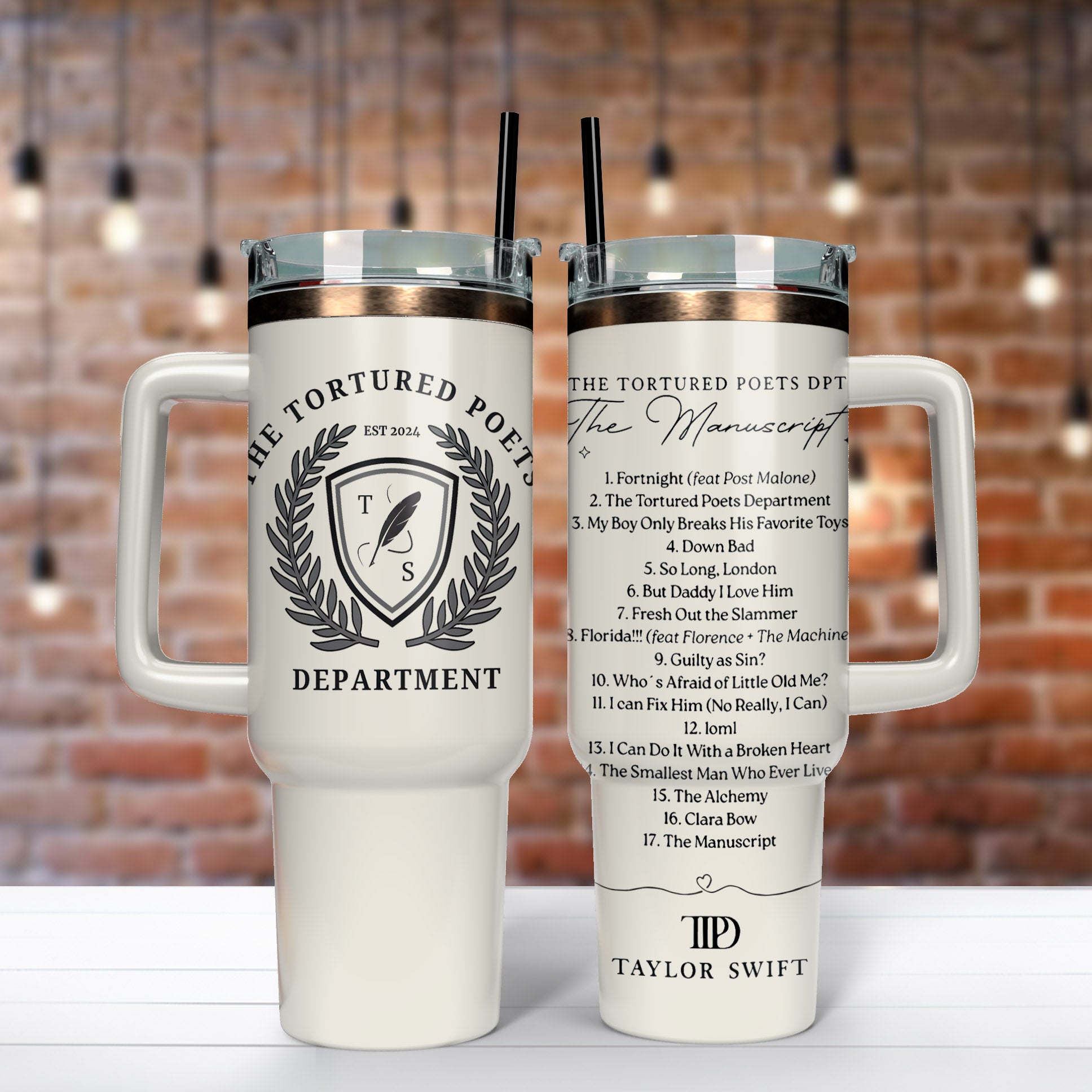 Taylor Swift Music Custom Stanley Quencher 40oz Stainless Steel Tumbler With Handle