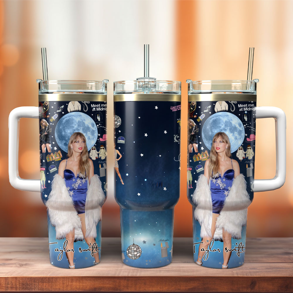 Taylor Swift Music Custom Stanley Quencher 40oz Stainless Steel Tumbler With Handle