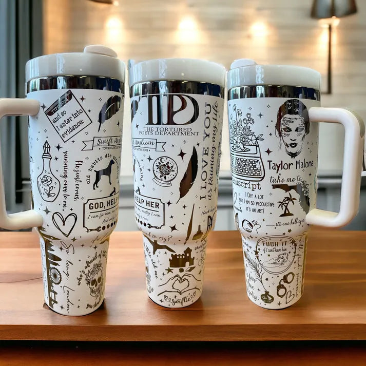 Taylor Swift Music Custom Stanley Quencher 40oz Stainless Steel Tumbler With Handle