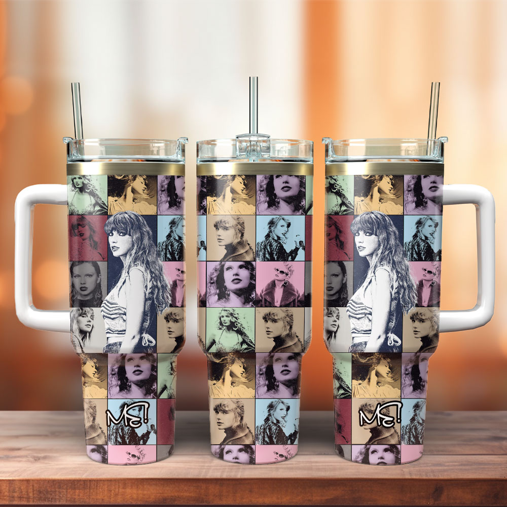 Taylor Swift Music Custom Stanley Quencher 40oz Stainless Steel Tumbler With Handle