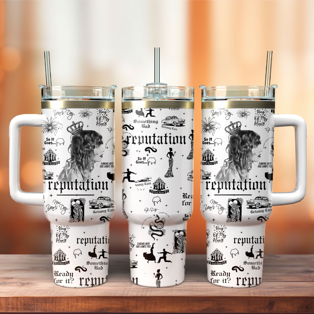 Taylor Swift Music Custom Stanley Quencher 40oz Stainless Steel Tumbler With Handle