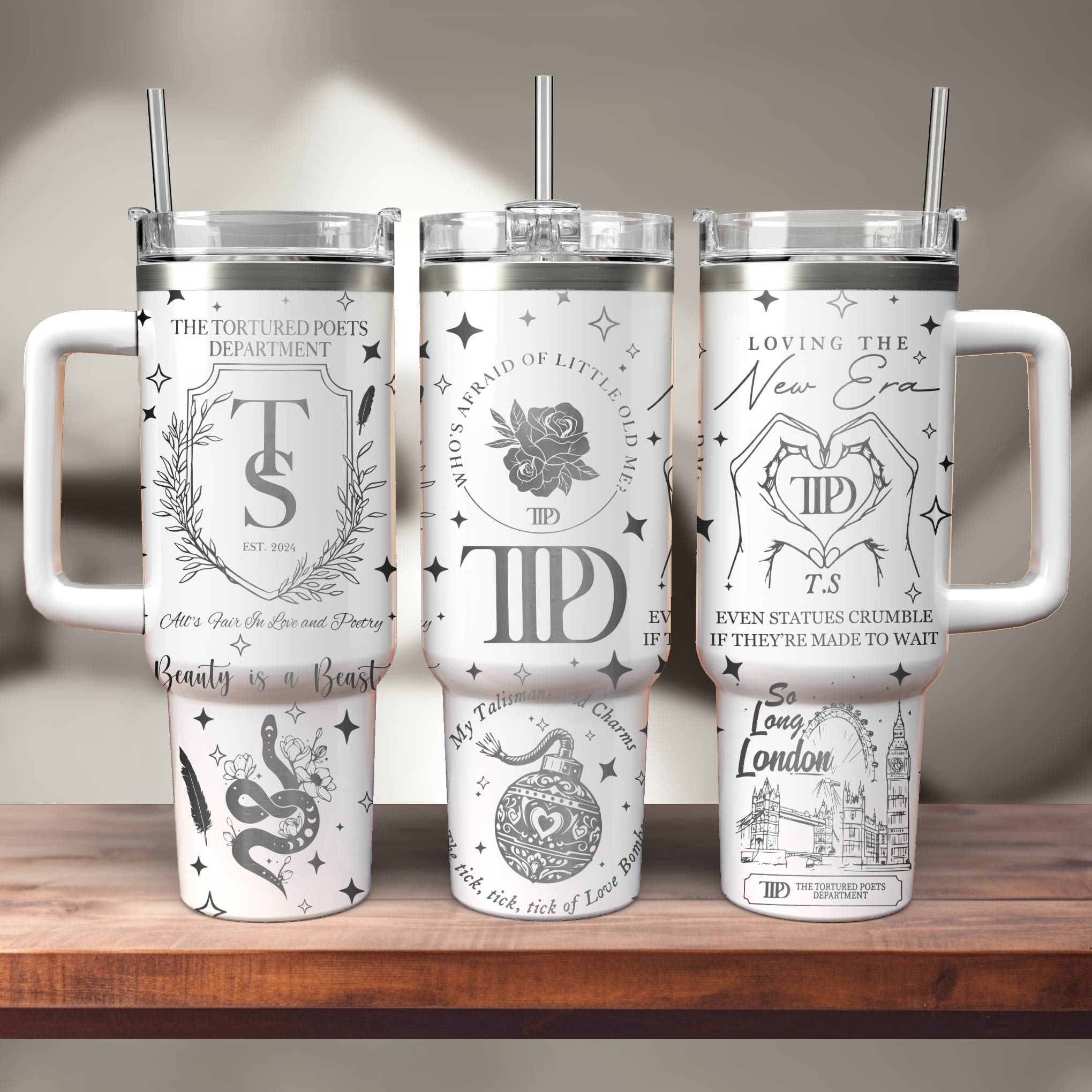 Taylor Swift Music Custom Stanley Quencher 40oz Stainless Steel Tumbler With Handle
