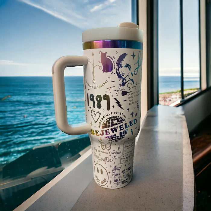 Taylor Swift Music Custom Stanley Quencher 40oz Stainless Steel Tumbler With Handle