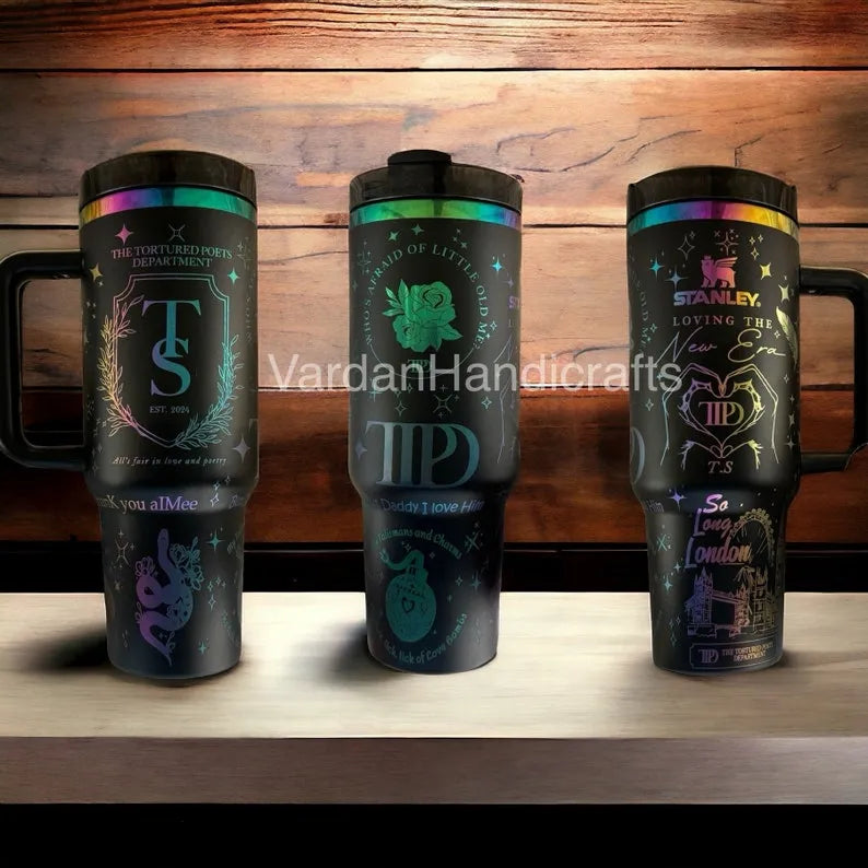 Taylor Swift Music Custom Stanley Quencher 40oz Stainless Steel Tumbler With Handle