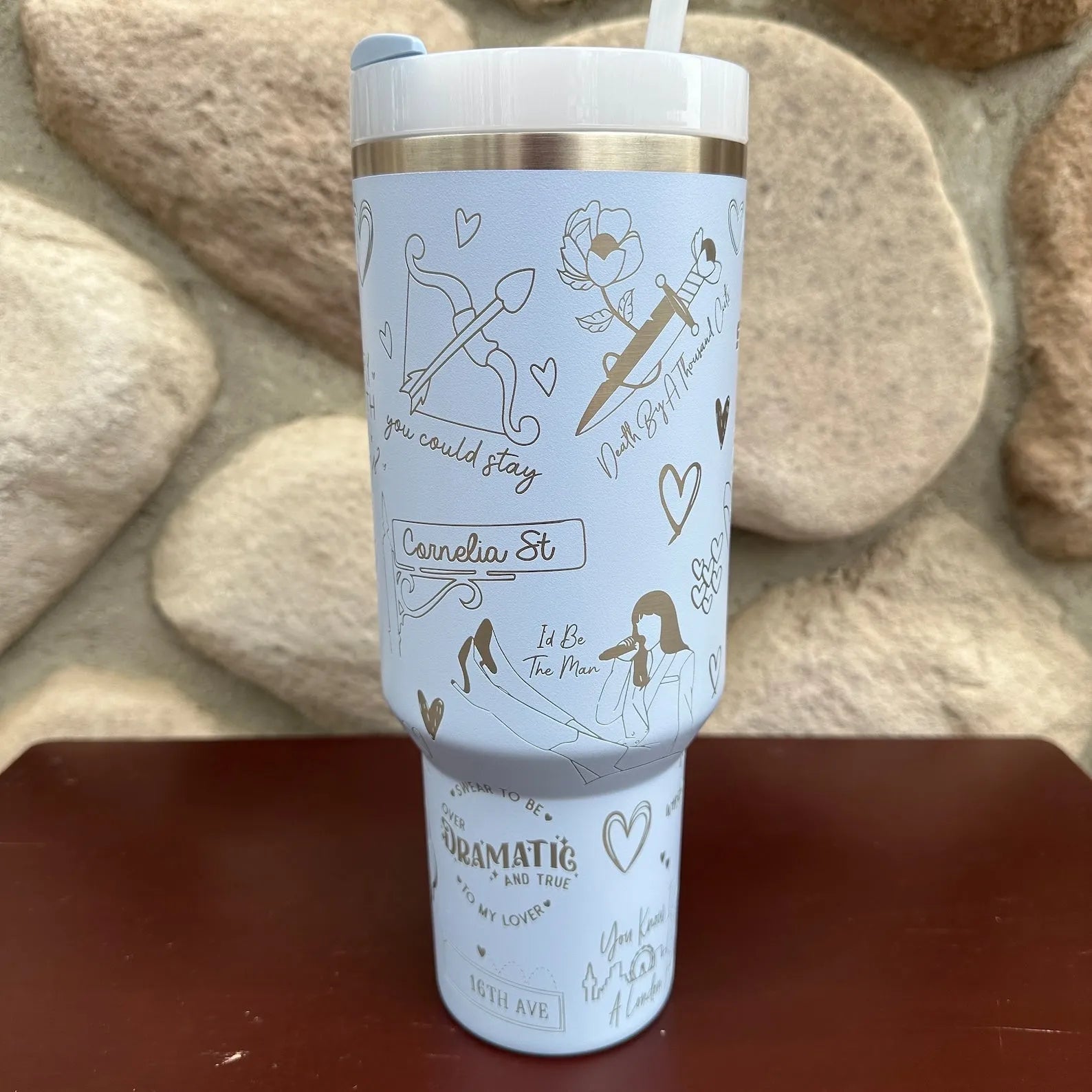Taylor Swift Music Custom Stanley Quencher 40oz Stainless Steel Tumbler With Handle
