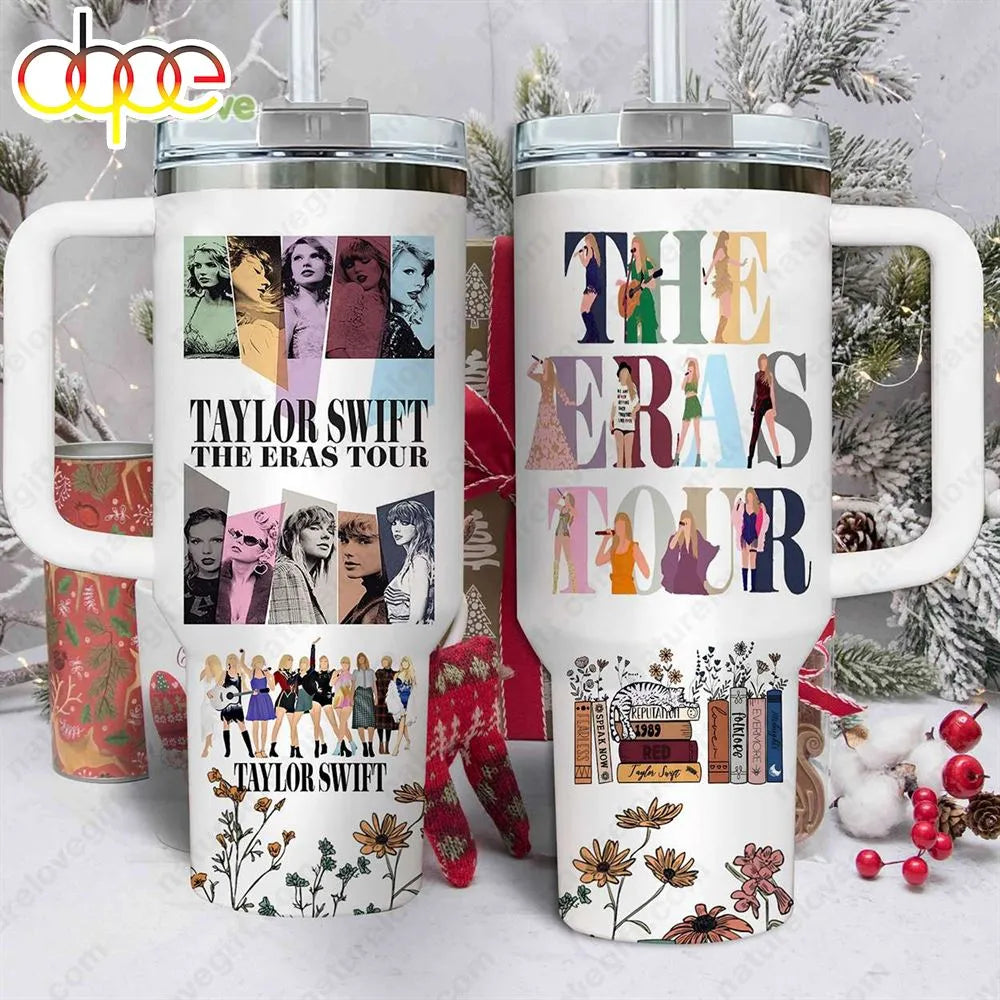 Taylor Swift Music Custom Stanley Quencher 40oz Stainless Steel Tumbler With Handle