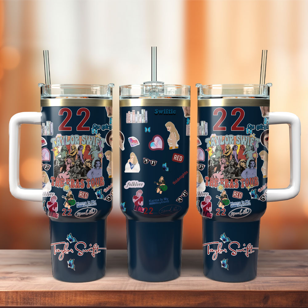 Taylor Swift Music Custom Stanley Quencher 40oz Stainless Steel Tumbler With Handle