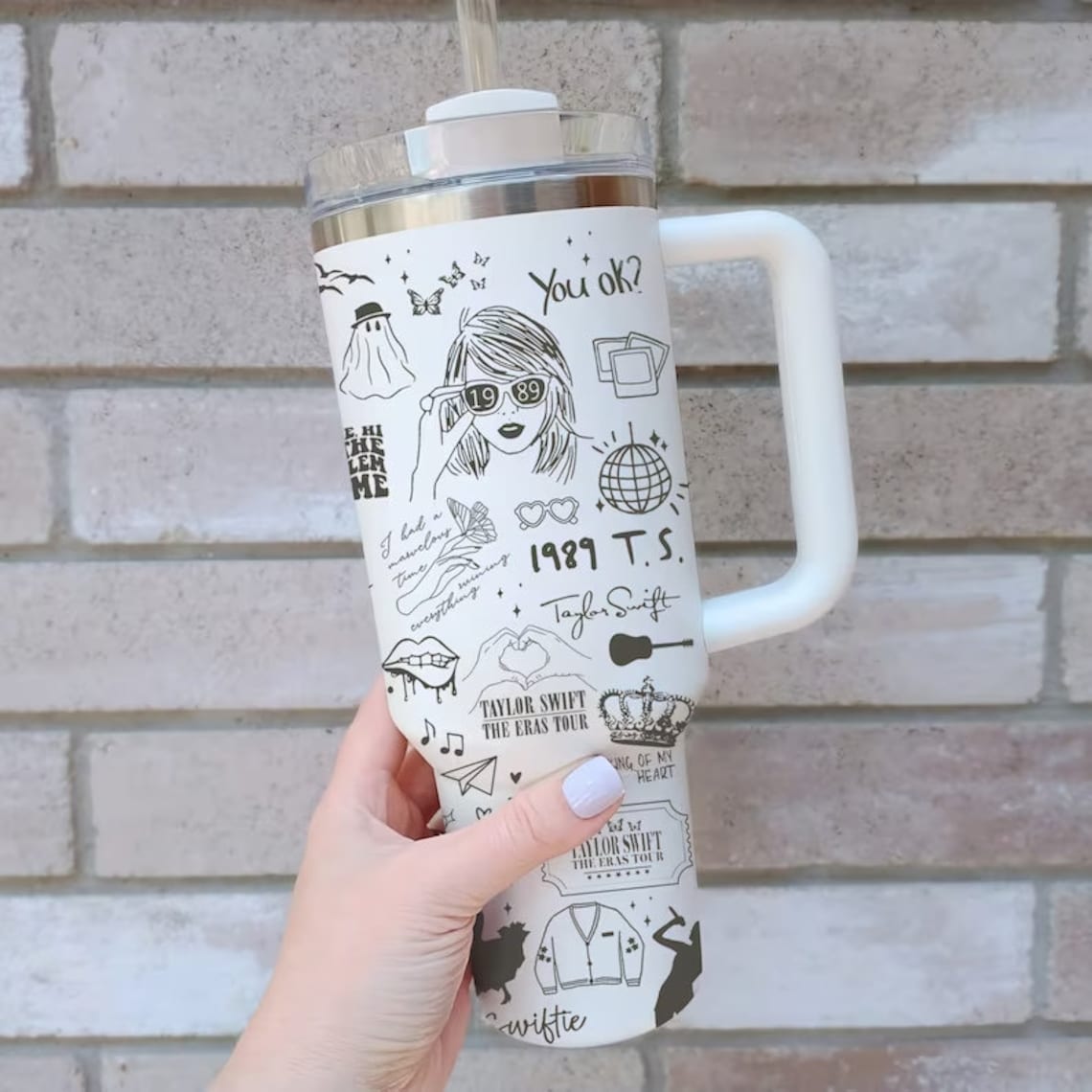 Taylor Swift Music Custom Stanley Quencher 40oz Stainless Steel Tumbler With Handle