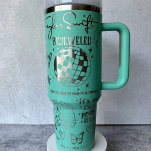 Taylor Swift Music Custom Stanley Quencher 40oz Stainless Steel Tumbler With Handle