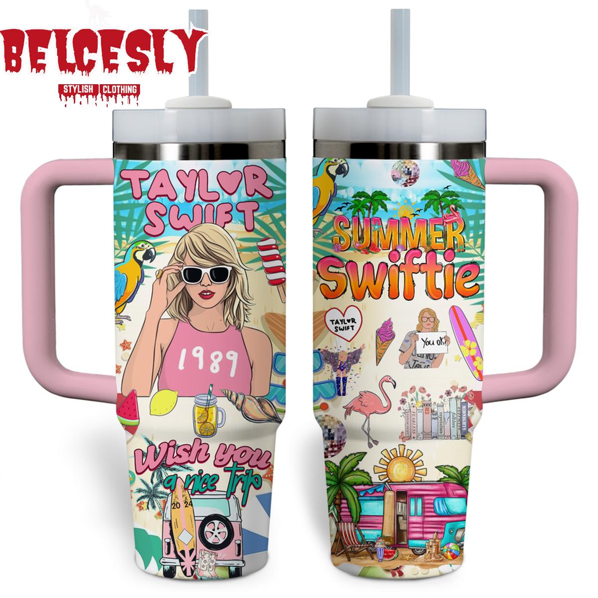 Taylor Swift Music Custom Stanley Quencher 40oz Stainless Steel Tumbler With Handle