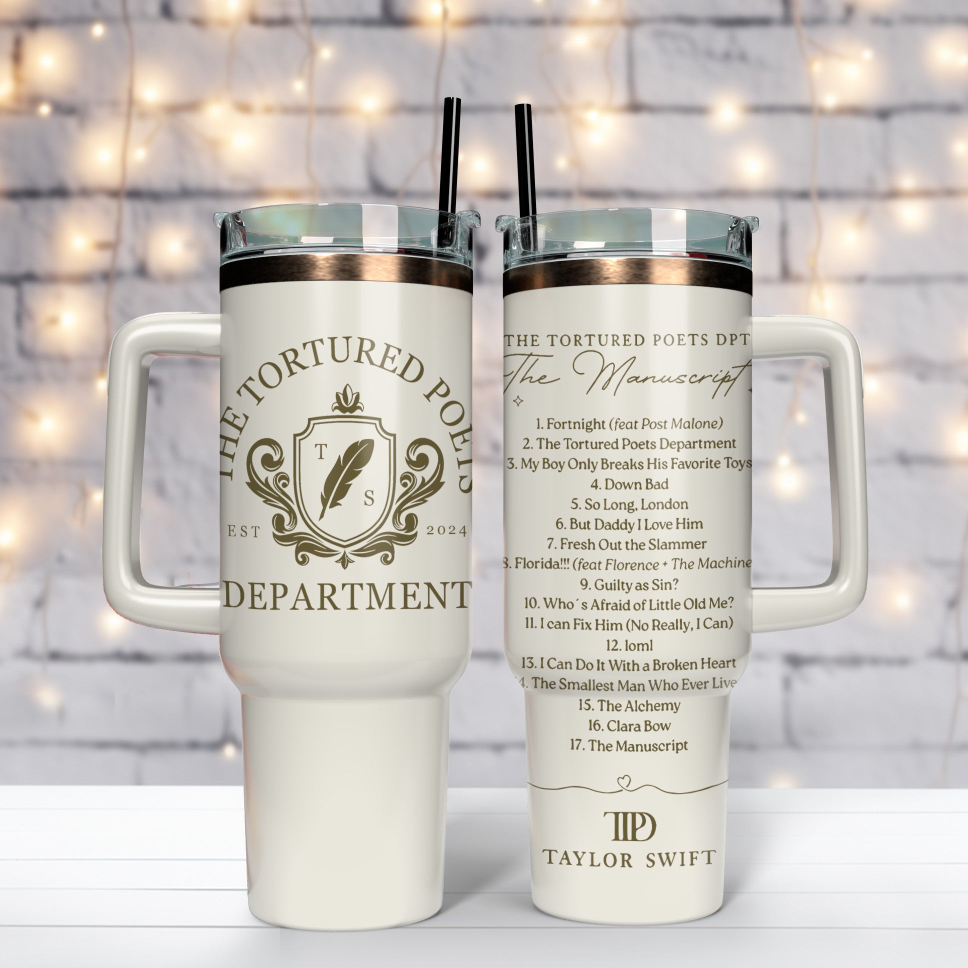 Taylor Swift Music Custom Stanley Quencher 40oz Stainless Steel Tumbler With Handle