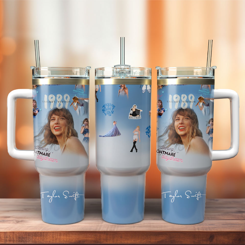 Taylor Swift Music Custom Stanley Quencher 40oz Stainless Steel Tumbler With Handle
