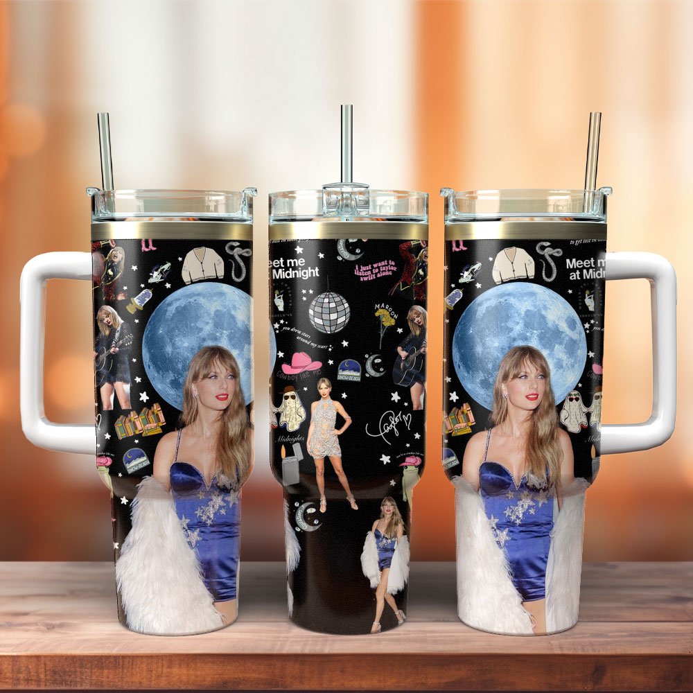 Taylor Swift Music Custom Stanley Quencher 40oz Stainless Steel Tumbler With Handle