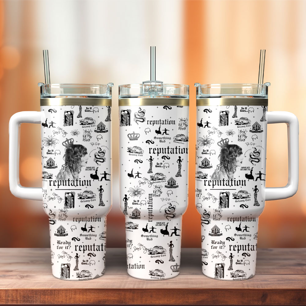 Taylor Swift Music Custom Stanley Quencher 40oz Stainless Steel Tumbler With Handle