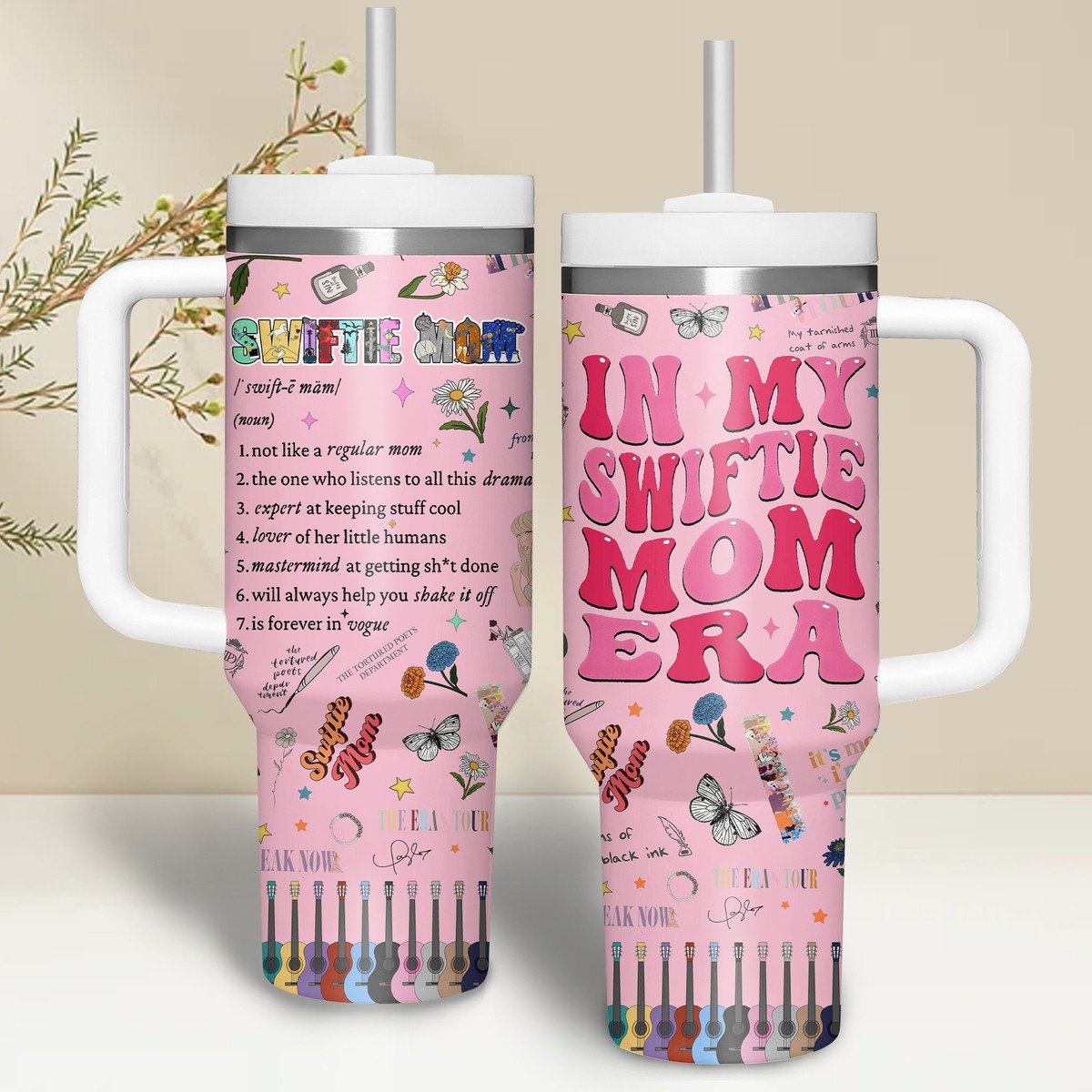 Taylor Swift Music Custom Stanley Quencher 40oz Stainless Steel Tumbler With Handle
