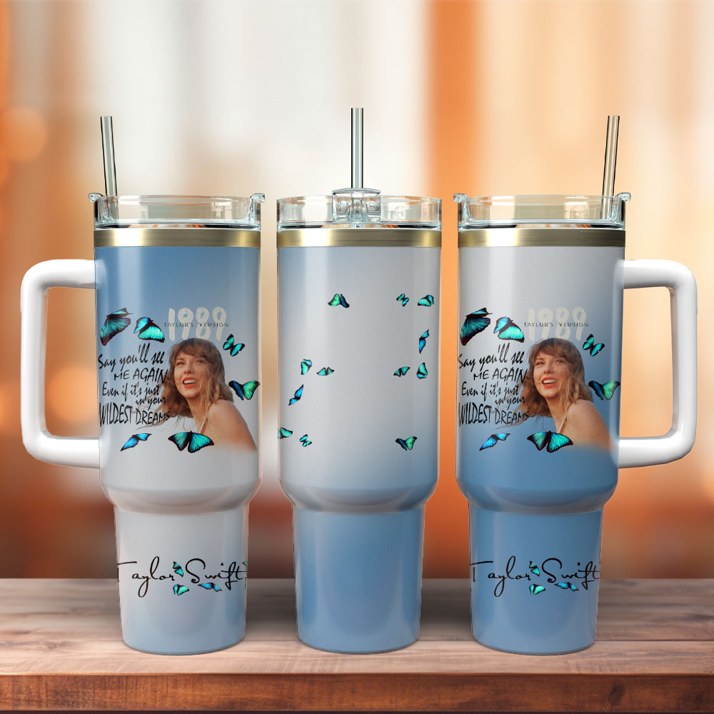 Taylor Swift Music Custom Stanley Quencher 40oz Stainless Steel Tumbler With Handle