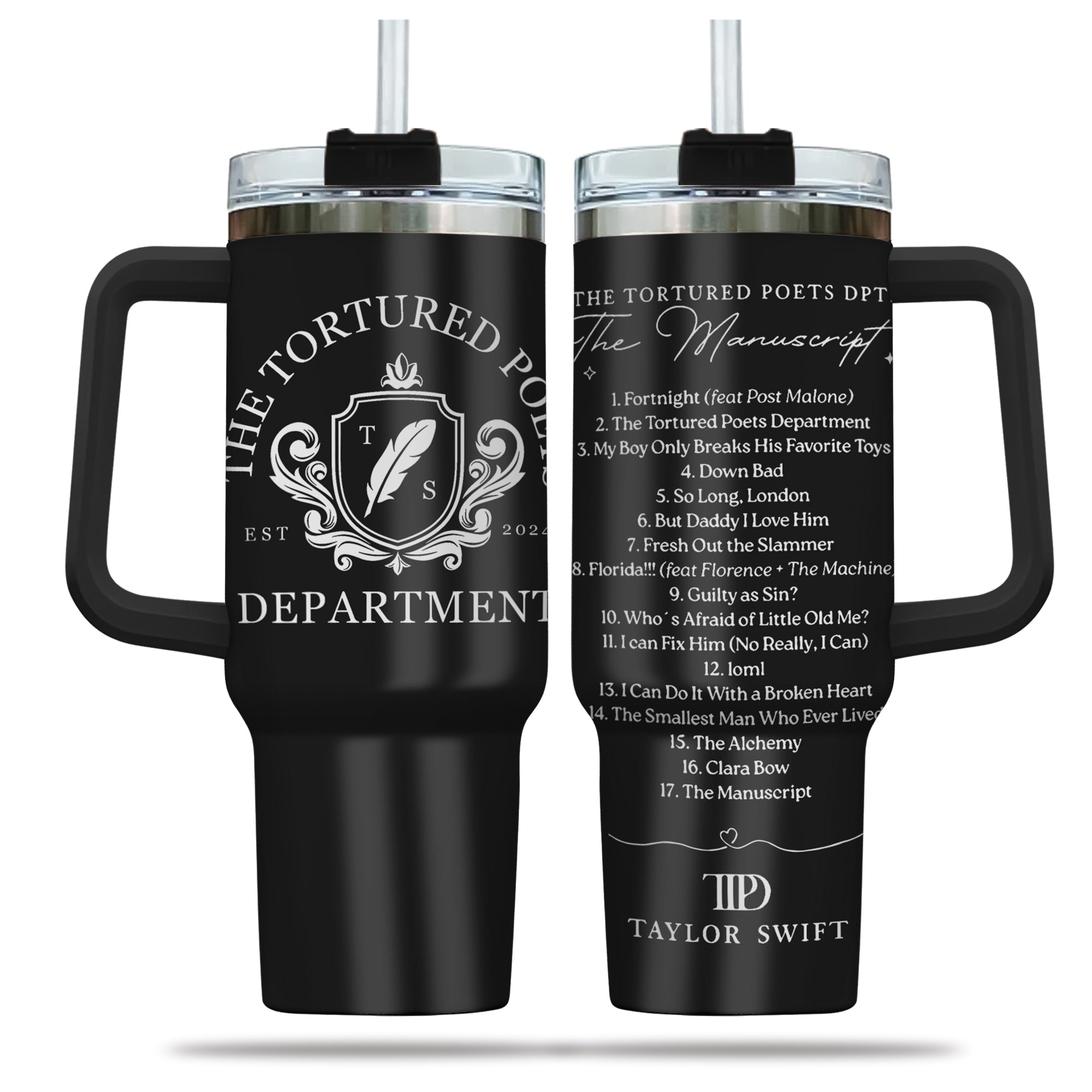 Taylor Swift Music Custom Stanley Quencher 40oz Stainless Steel Tumbler With Handle