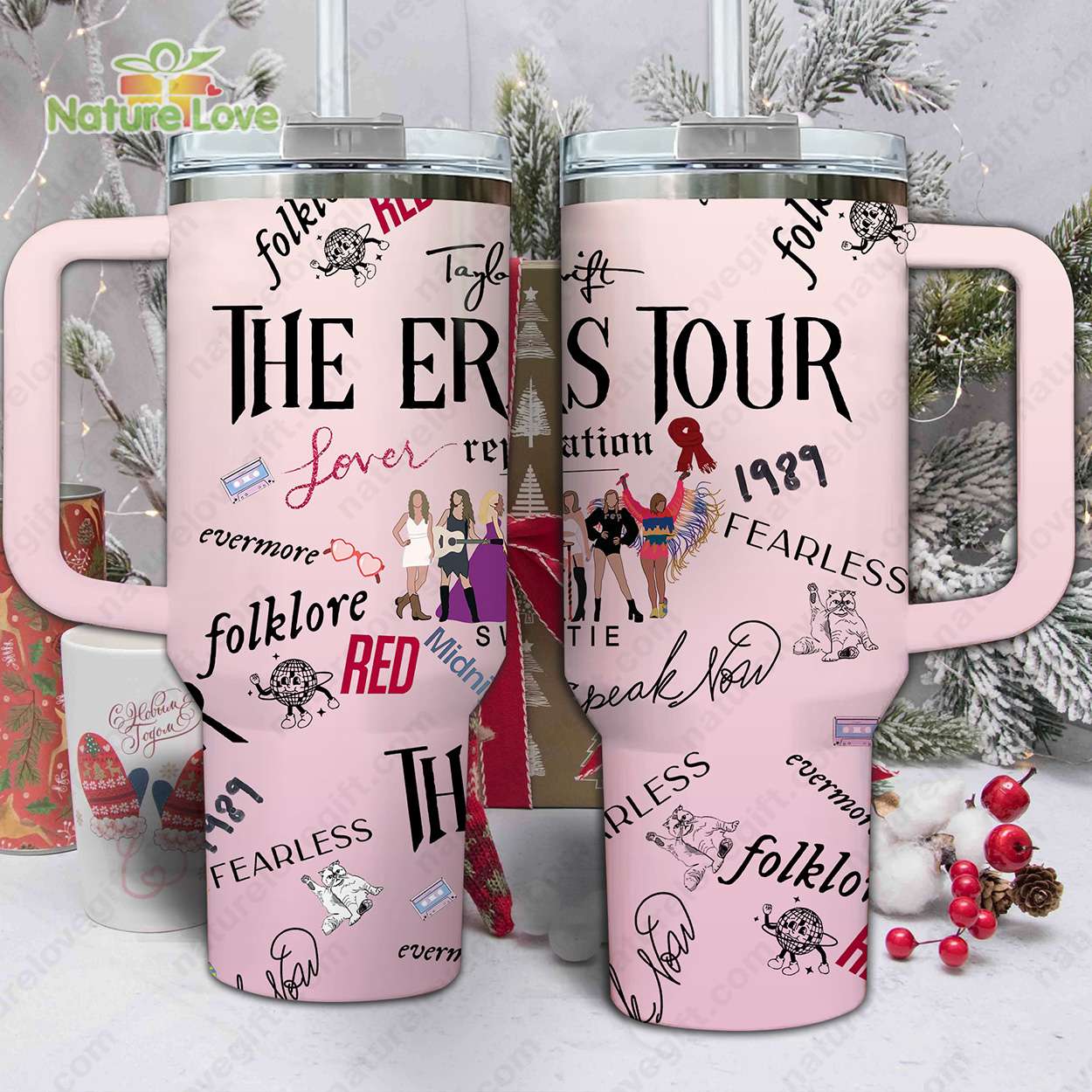 Taylor Swift The Eras Tour Music Custom Stanley Quencher 40oz Stainless Steel Tumbler With Handle