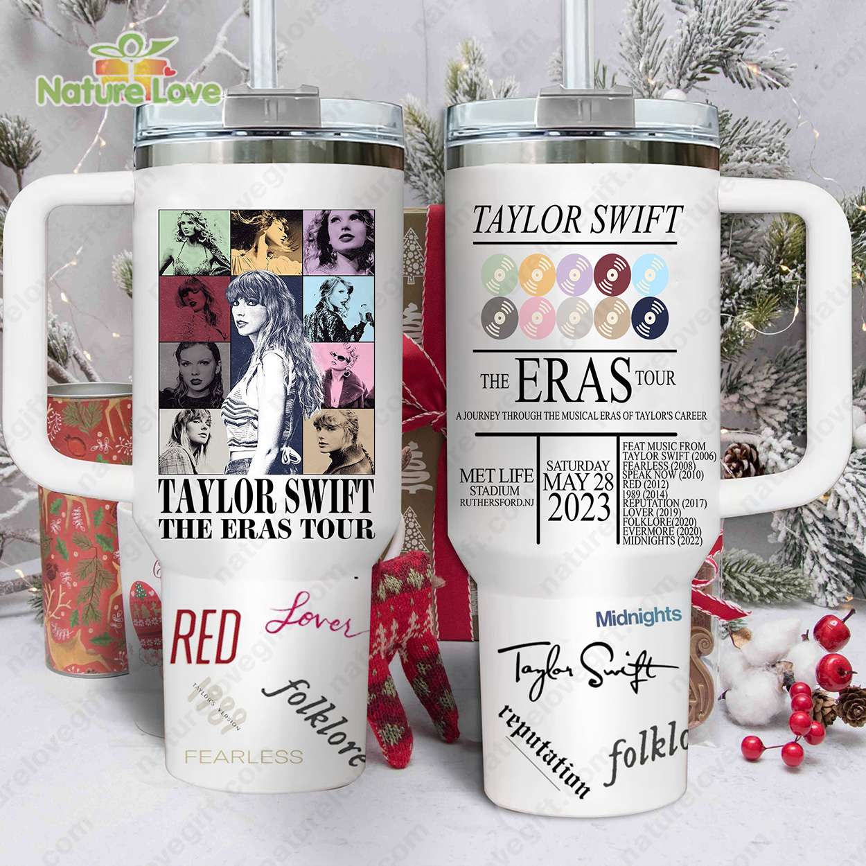 Taylor Swift The Eras Tour Music Custom Stanley Quencher 40oz Stainless Steel Tumbler With Handle