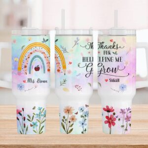 Teacher Appreciation Custom Stanley Quencher 40oz Stainless Steel Tumbler With Handle