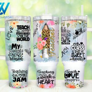 Teacher Custom Stanley Quencher 40oz Stainless Steel Tumbler With Handle