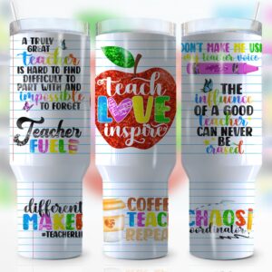 Teacher Life Custom Stanley Quencher 40oz Stainless Steel Tumbler With Handle
