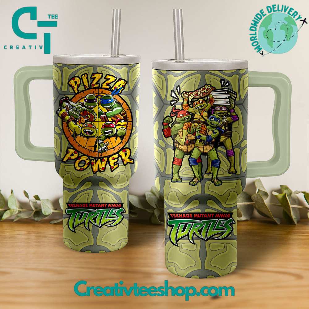 Teenage Mutant Ninja Turtles Cartoon Custom Stanley Quencher 40oz Stainless Steel Tumbler With Handle