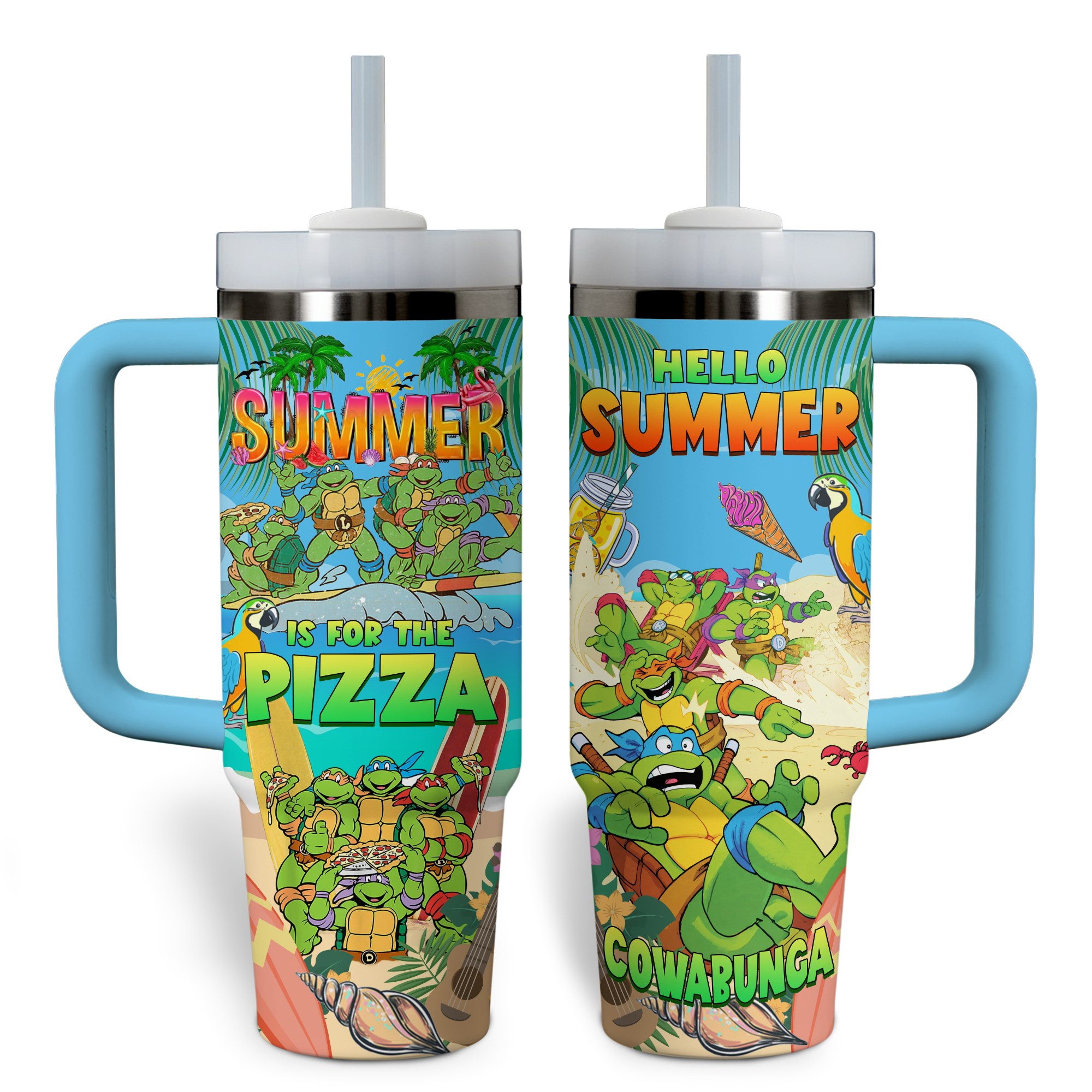 Teenage Mutant Ninja Turtles Movies Custom Stanley Quencher 40oz Stainless Steel Tumbler With Handle