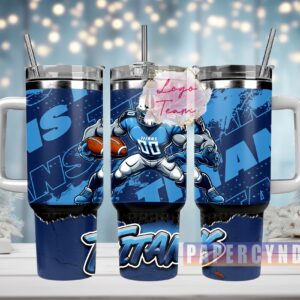 Tennessee Titans Custom Stanley Quencher 40oz Stainless Steel Tumbler With Handle