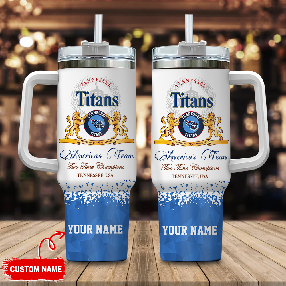Tennessee Titans NFL Champions Modelo Custom Stanley Quencher 40oz Stainless Steel Tumbler With Handle