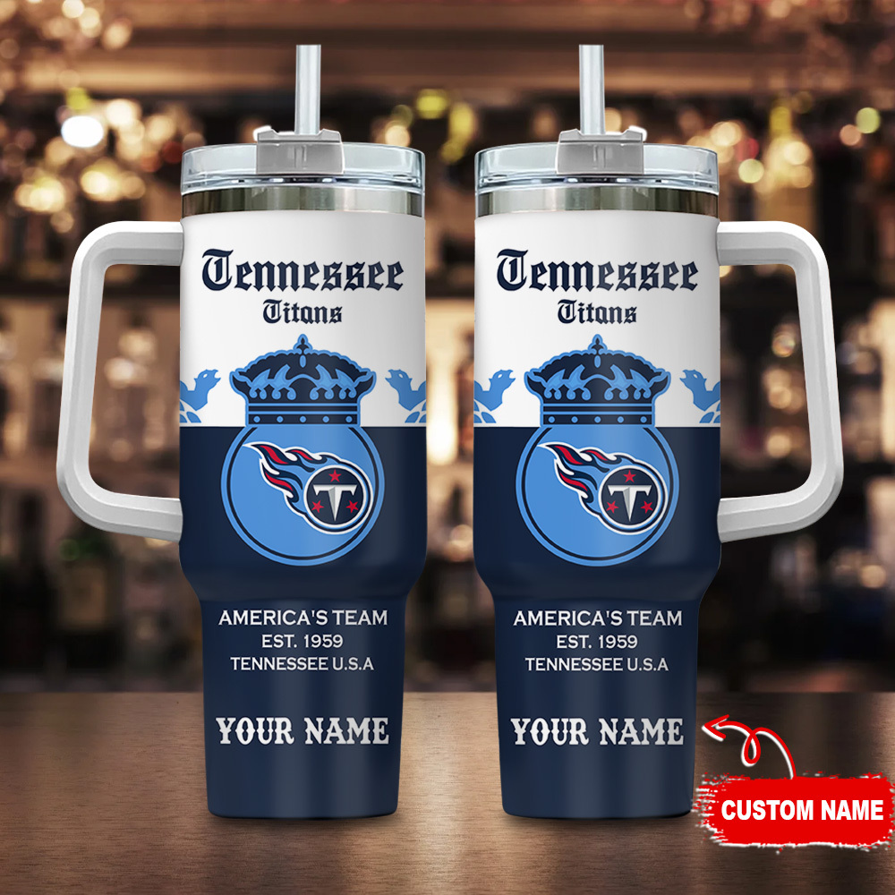 Tennessee Titans NFL Corona Extra Custom Stanley Quencher 40oz Stainless Steel Tumbler With Handle