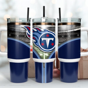 Tennessee Titans NFL Custom Stanley Quencher 40oz Stainless Steel Tumbler With Handle
