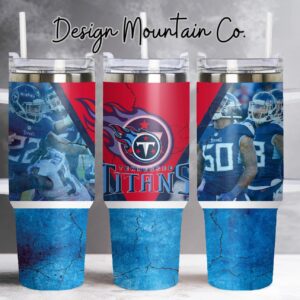 Tennessee Titans NFL Custom Stanley Quencher 40oz Stainless Steel Tumbler With Handle