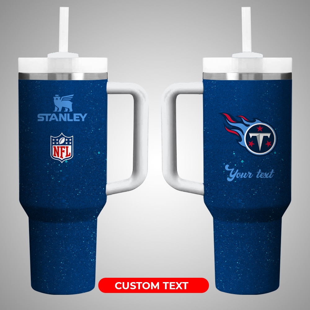 Tennessee Titans NFL Custom Stanley Quencher 40oz Stainless Steel Tumbler With Handle