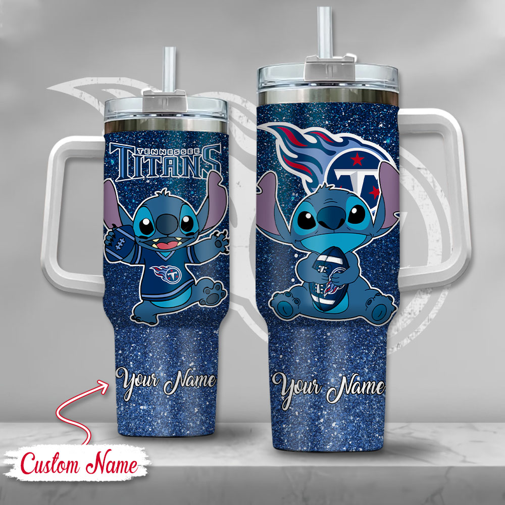 Tennessee Titans NFL Custom Stanley Quencher 40oz Stainless Steel Tumbler With Handle