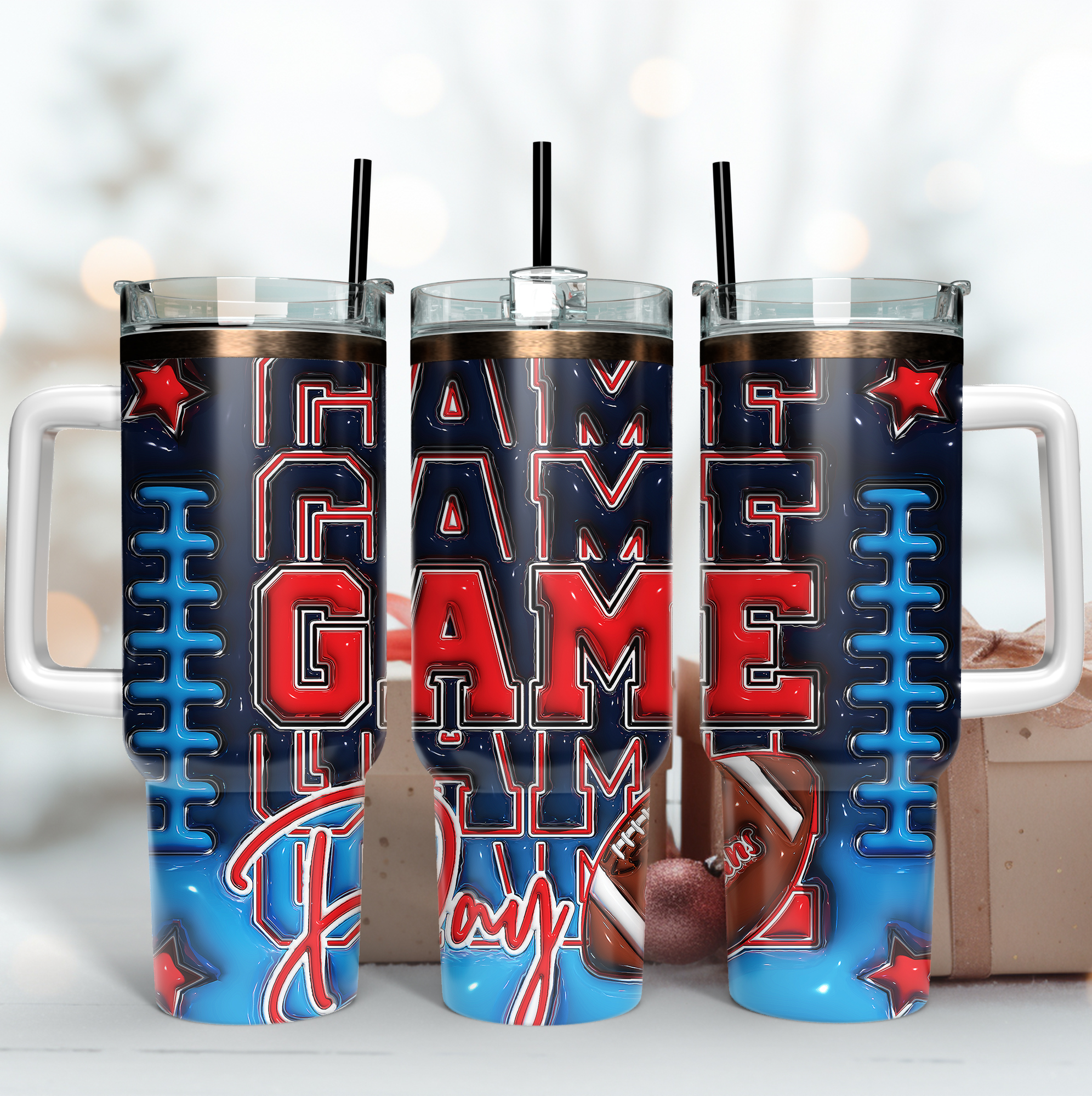 Tennessee Titans NFL Game Day Custom Stanley Quencher 40oz Stainless Steel Tumbler With Handle