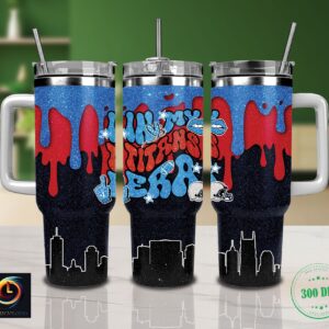 Tennessee Titans NFL Glitter Custom Stanley Quencher 40oz Stainless Steel Tumbler With Handle